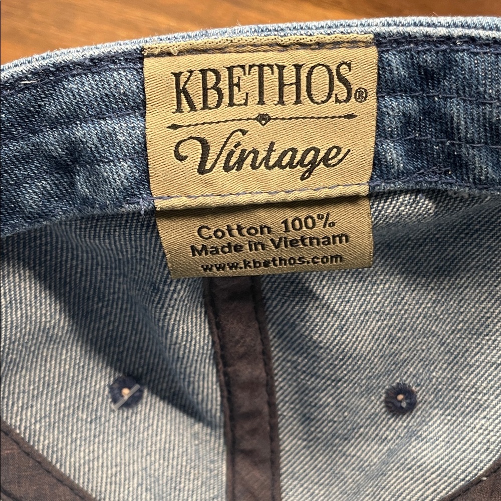 KBETHOS Vintage Blue Distressed Denim Hat - Picture 2 of 11